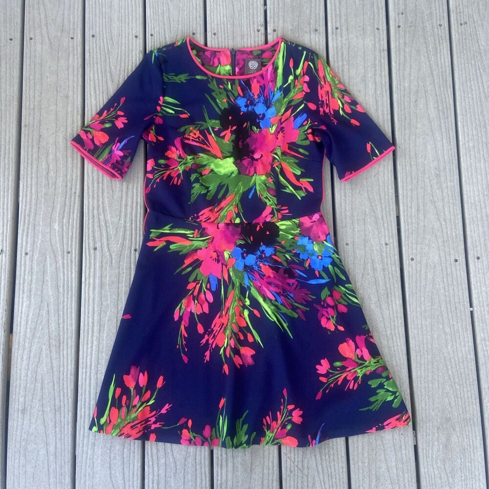 Vince Camuto Women's Color Burst Party Skater Dress Size 12 Fit & Flare